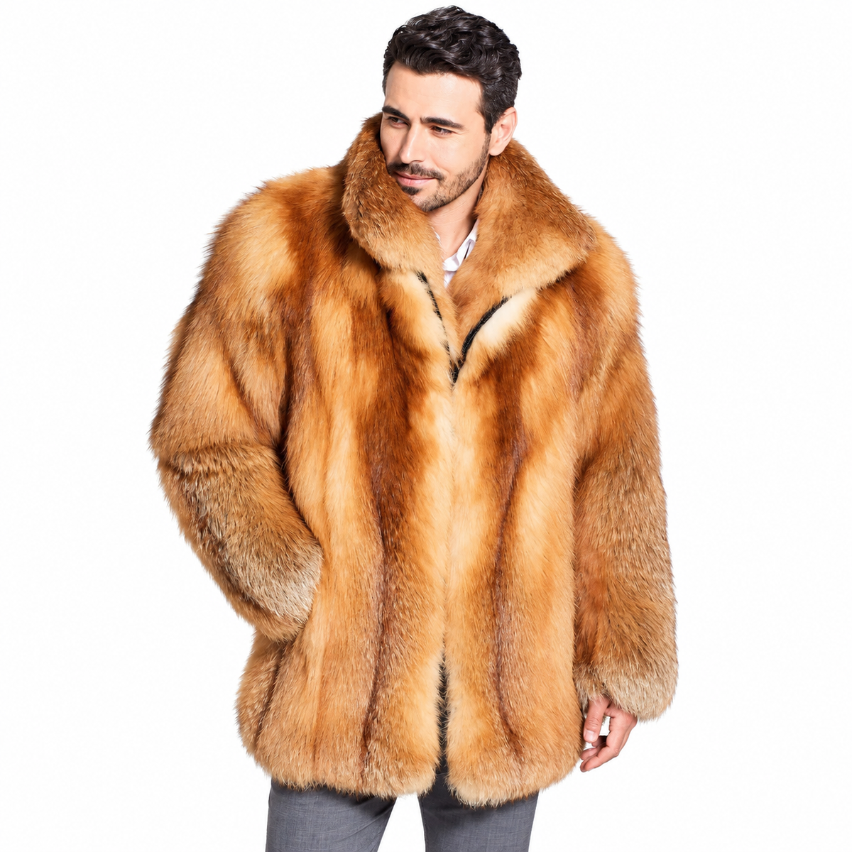 Men's Derek Red Fox Fur Jacket: Luxury Winter Style Guide