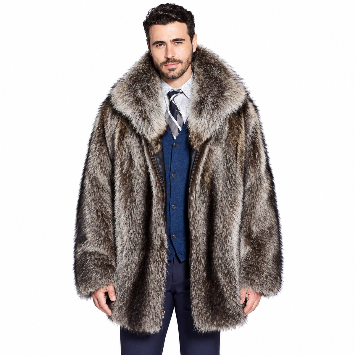 Men's Derek Raccoon Fur Jacket: Luxury Winter Style