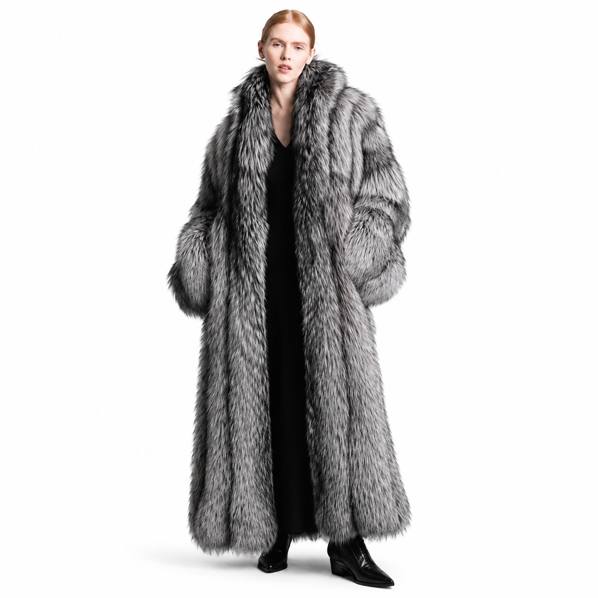 Lana Silver Fox Fur Coat: Timeless Luxury for Winter