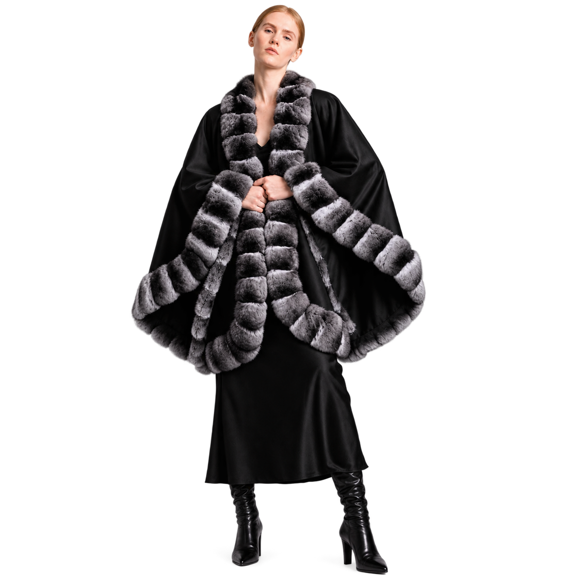 Chinchilla Fur Cashmere Cape: Timeless Winter Elegance