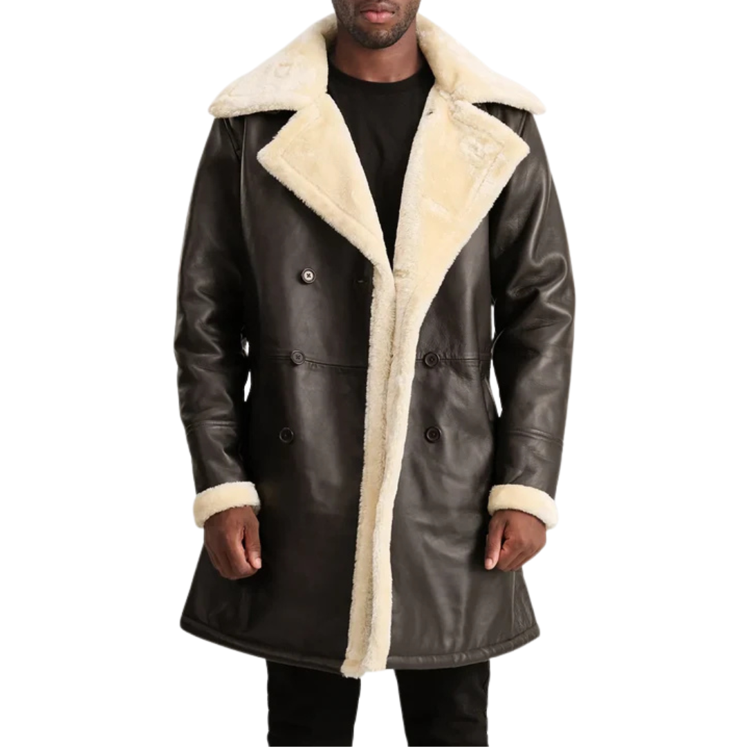 Charles Brown Leather Shearling Coat: Timeless Winter Style