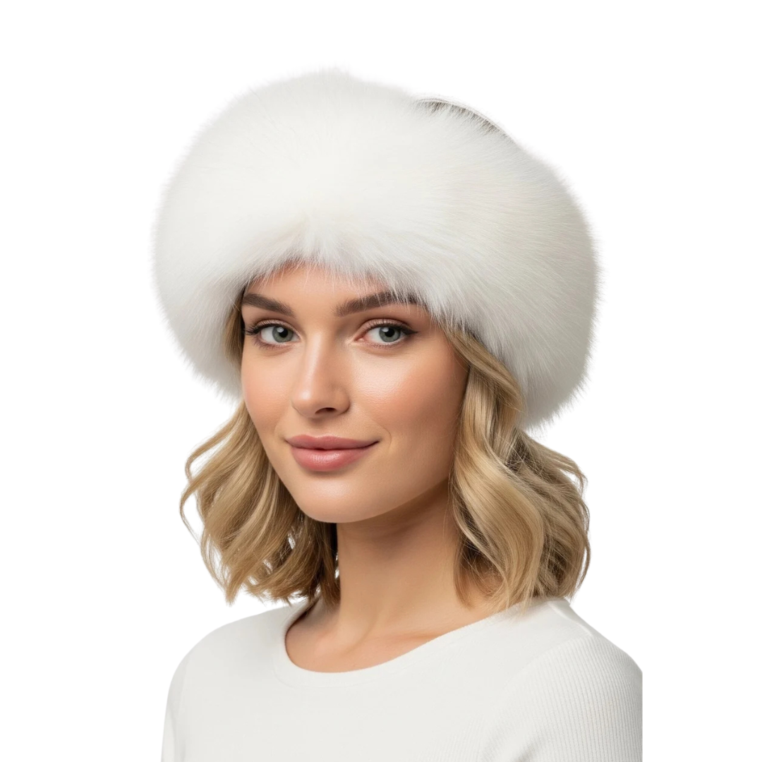 White Fox Fur Headband: Elegant Winter Style