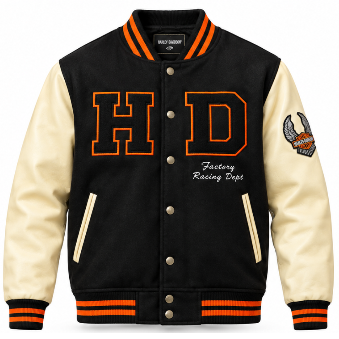 Black Cream HD Varsity Jacket – Racing Style Streetwear