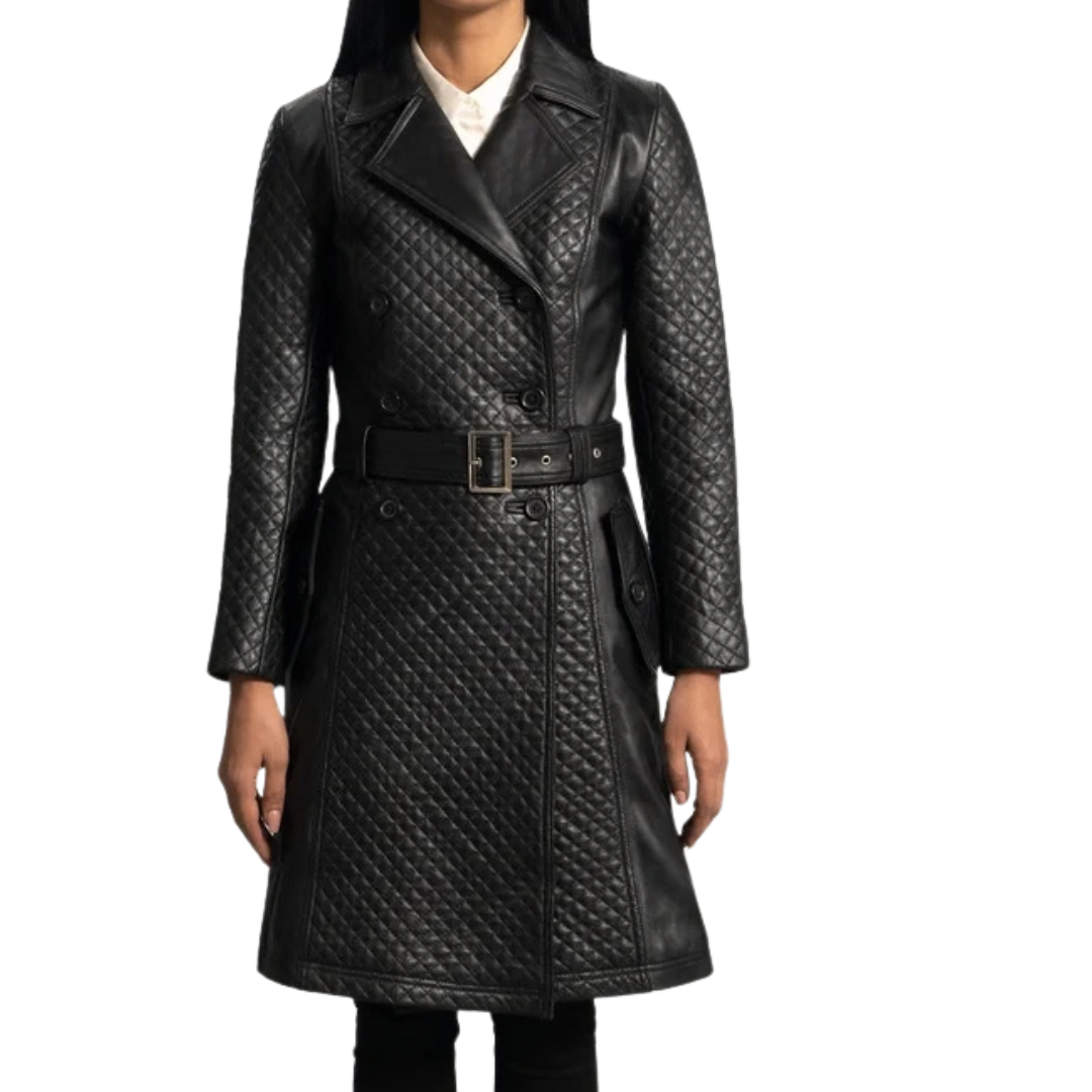 Sweet Susan Black Leather Trench Coat: Timeless Style for Every Season