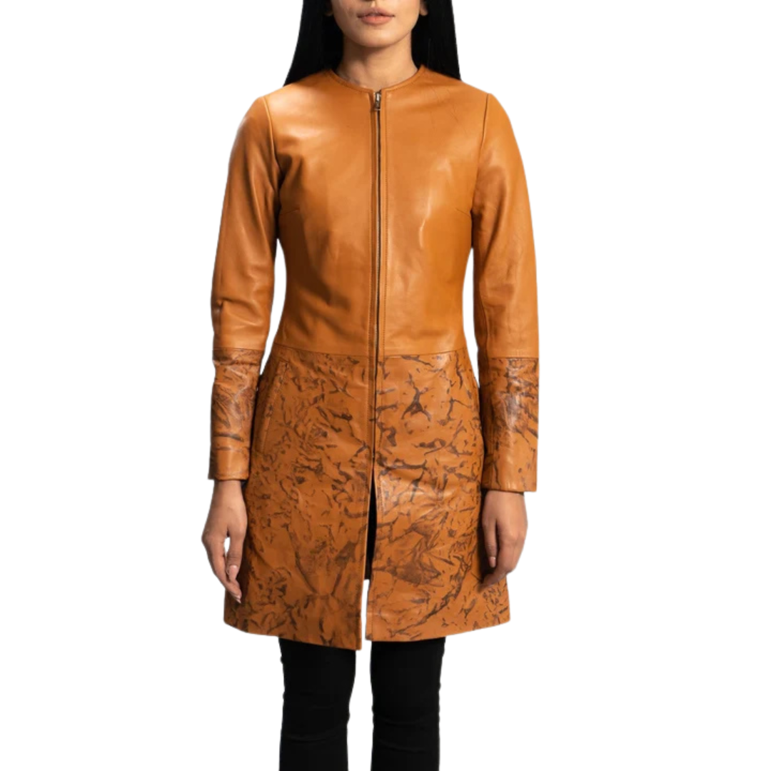 Sandy Tan Dyed Leather Coat: Timeless Luxury for Every Season
