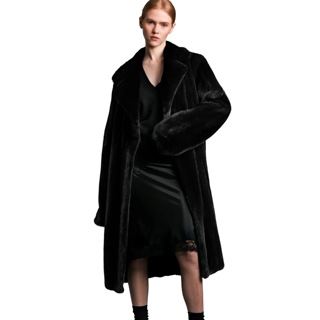 # Blake Mink Fur Trench Coat: Timeless Luxury for Winter