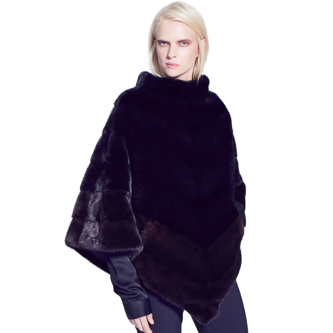 Vivian Mink Fur Cape: Elegant Luxury for Winter