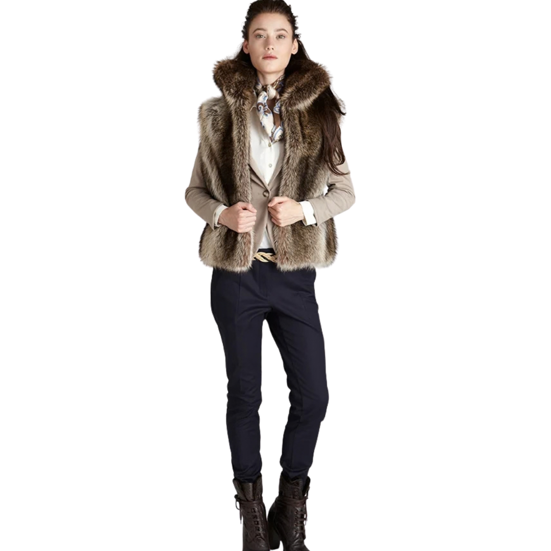 Linden Natural Raccoon Fur Vest: Elegant Winter Style