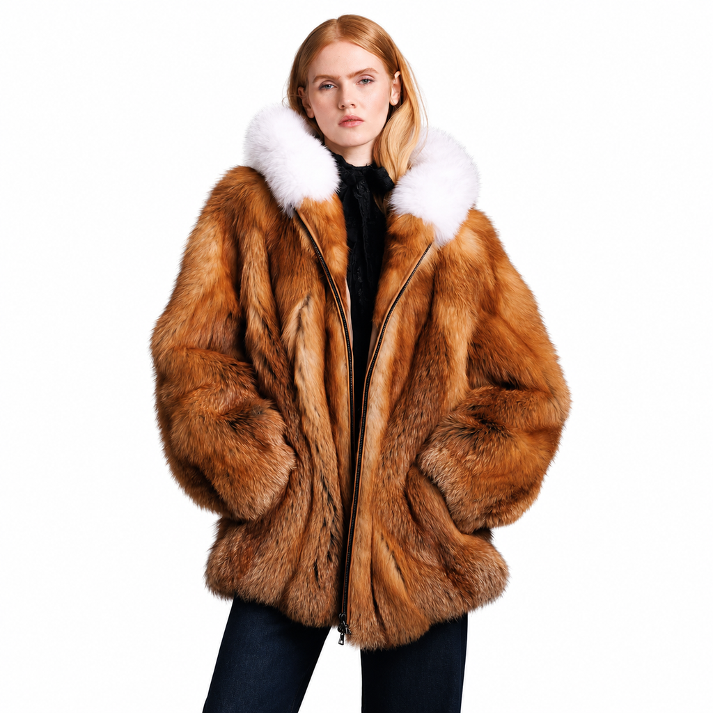 Yana Red Fox Fur Jacket | Luxury Winter Outerwear