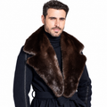 Men's Notched Otter Fur Collar Luxury Winter Coat