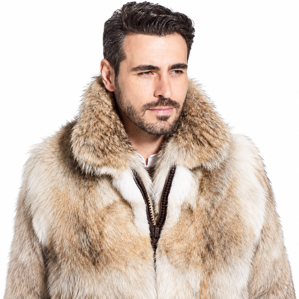 Men's Coyote Fur Vest | Luxury Winter Layered Style