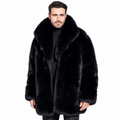 Men's Derek Black Fox Fur Jacket | Luxury Winter Coat