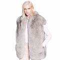 Petra Taupe Fox Fur Vest – Elegant Luxury Winter Layer