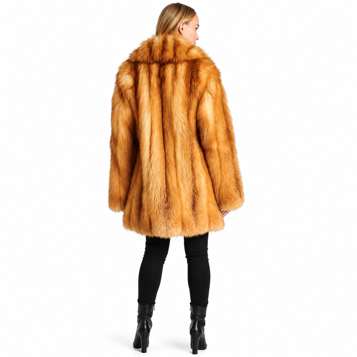 Sadie Red Fox Fur Jacket – Luxury Women's Winter Coat