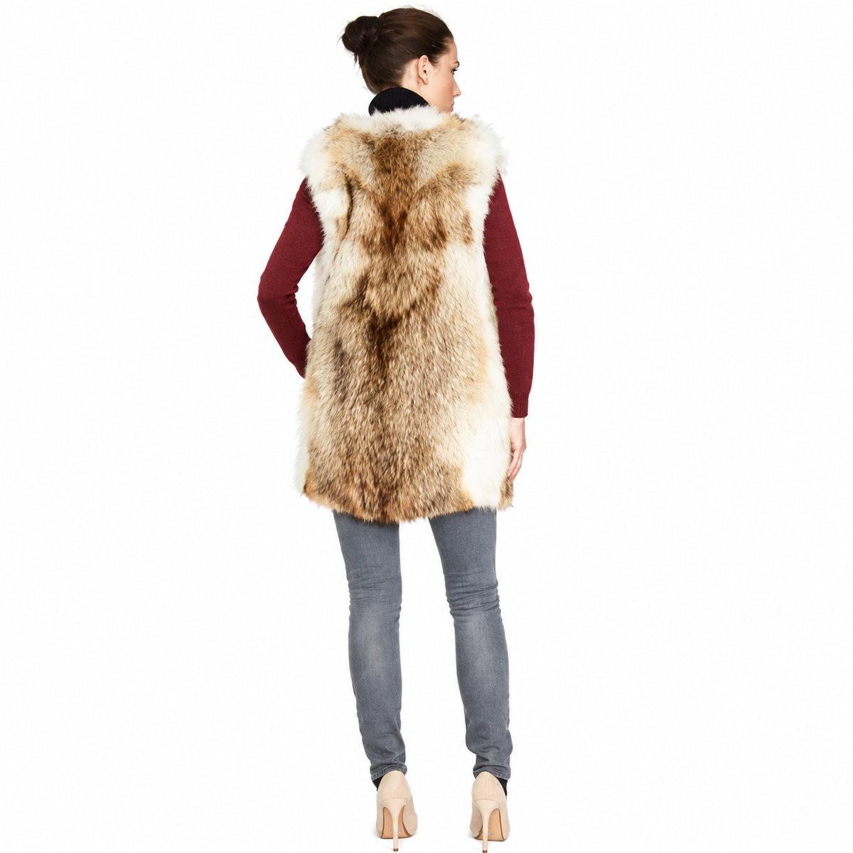 Parker Coyote Fur Vest – Luxury Warm Winter Fashion