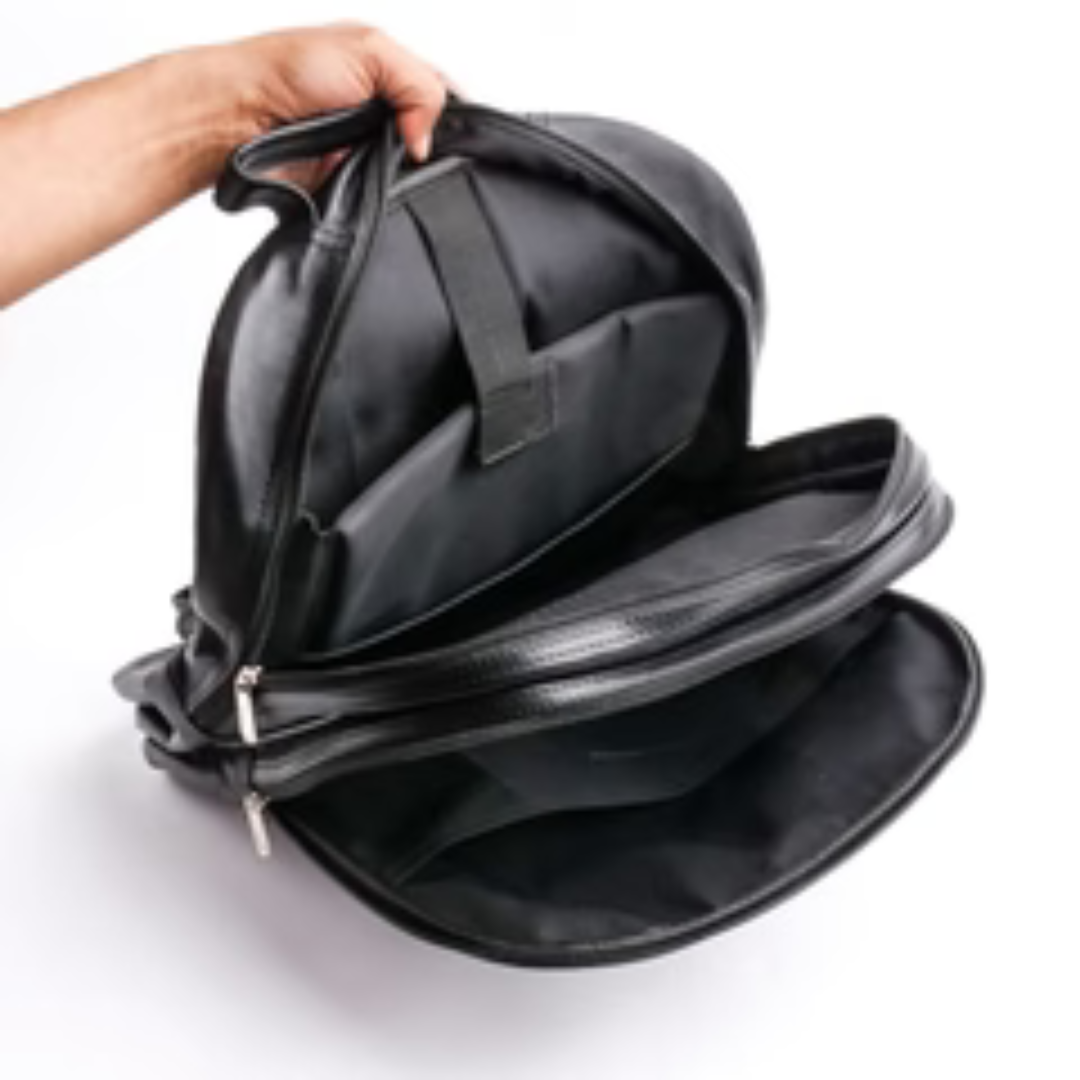Trio Leather Backpack – Stylish Everyday Travel Bag