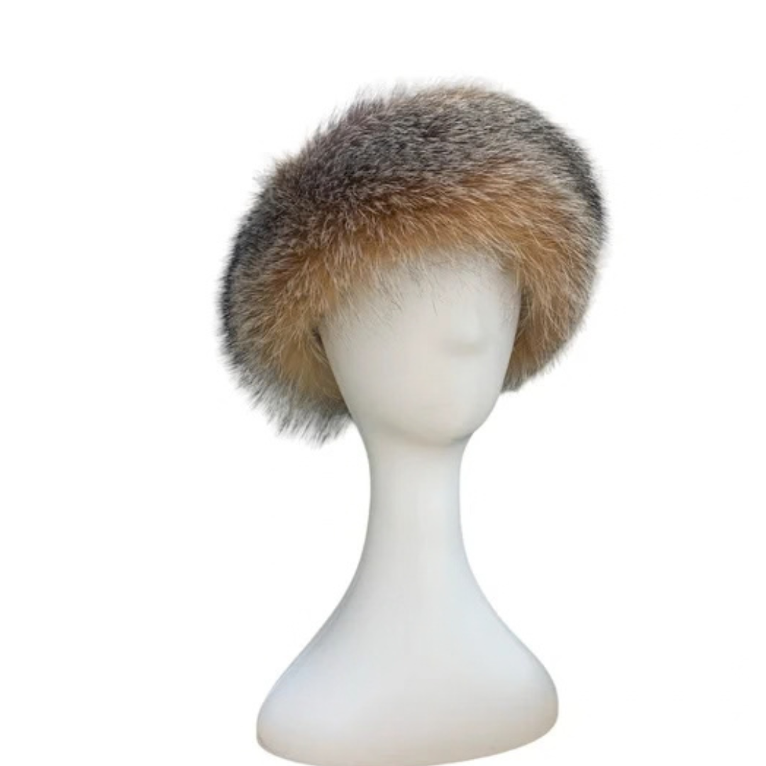 Crystal Fox Fur Headband – Elegant Luxury Winter Hair Accessory