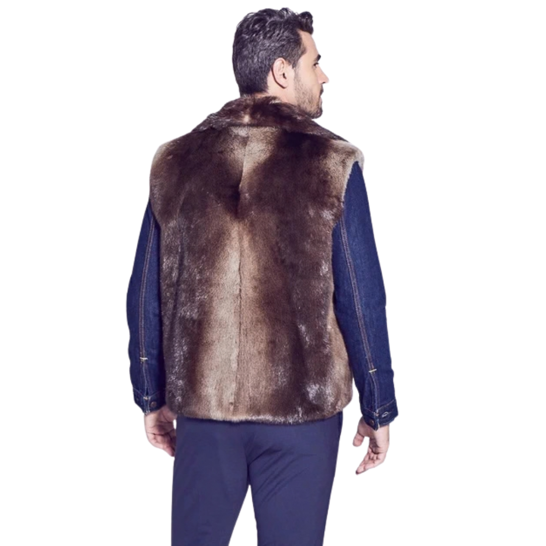 Men's Baron Otter Fur Vest – Luxury Warm Winter Outerwear