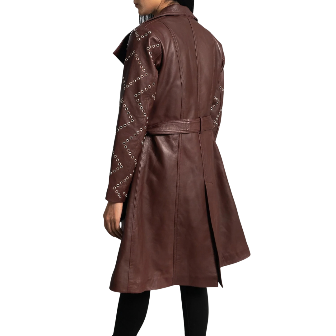 Missoni Maroon Leather Trench Coat for Women