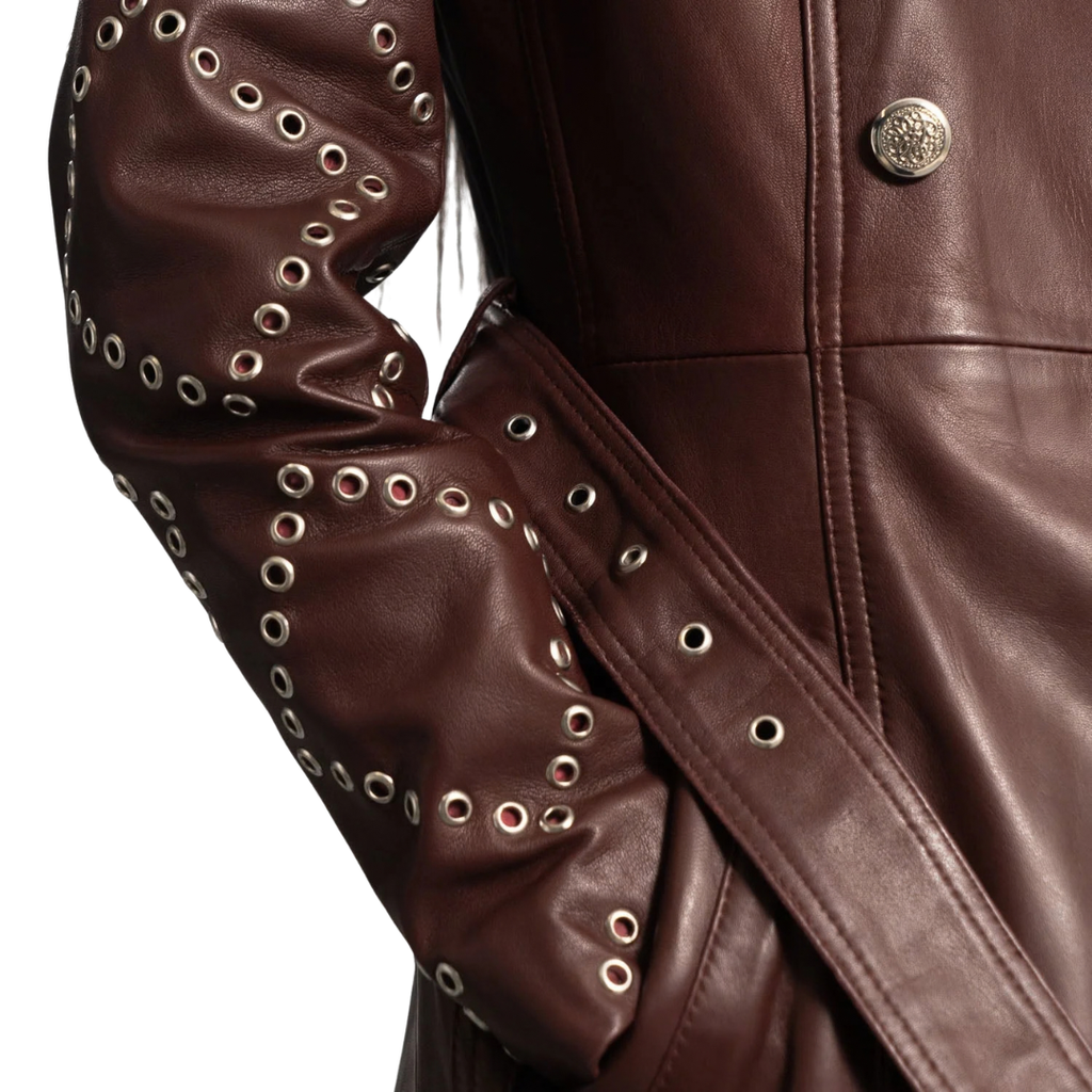Missoni Maroon Leather Trench Coat for Women