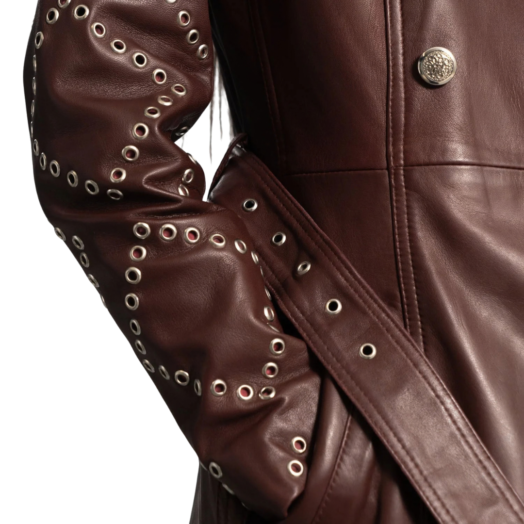 Missoni Maroon Leather Trench Coat for Women