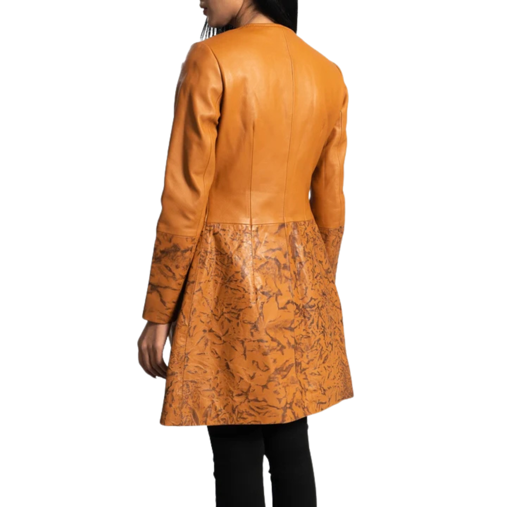 Sandy Tan Dyed Leather Coat – Classic Luxury Outerwear