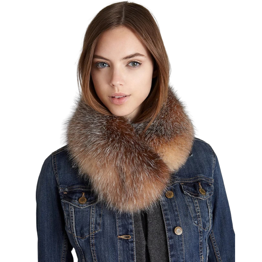 Windsor Crystal Fox Fur Collar – Elegant Luxury Winter Accessory