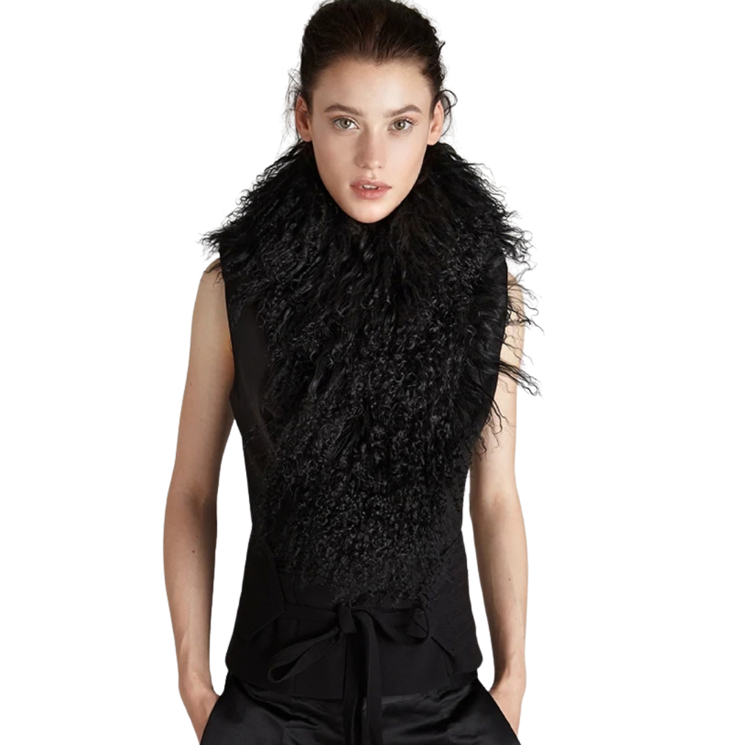 Milani Black Lamb Scarf – Elegant Luxury Winter Accessory