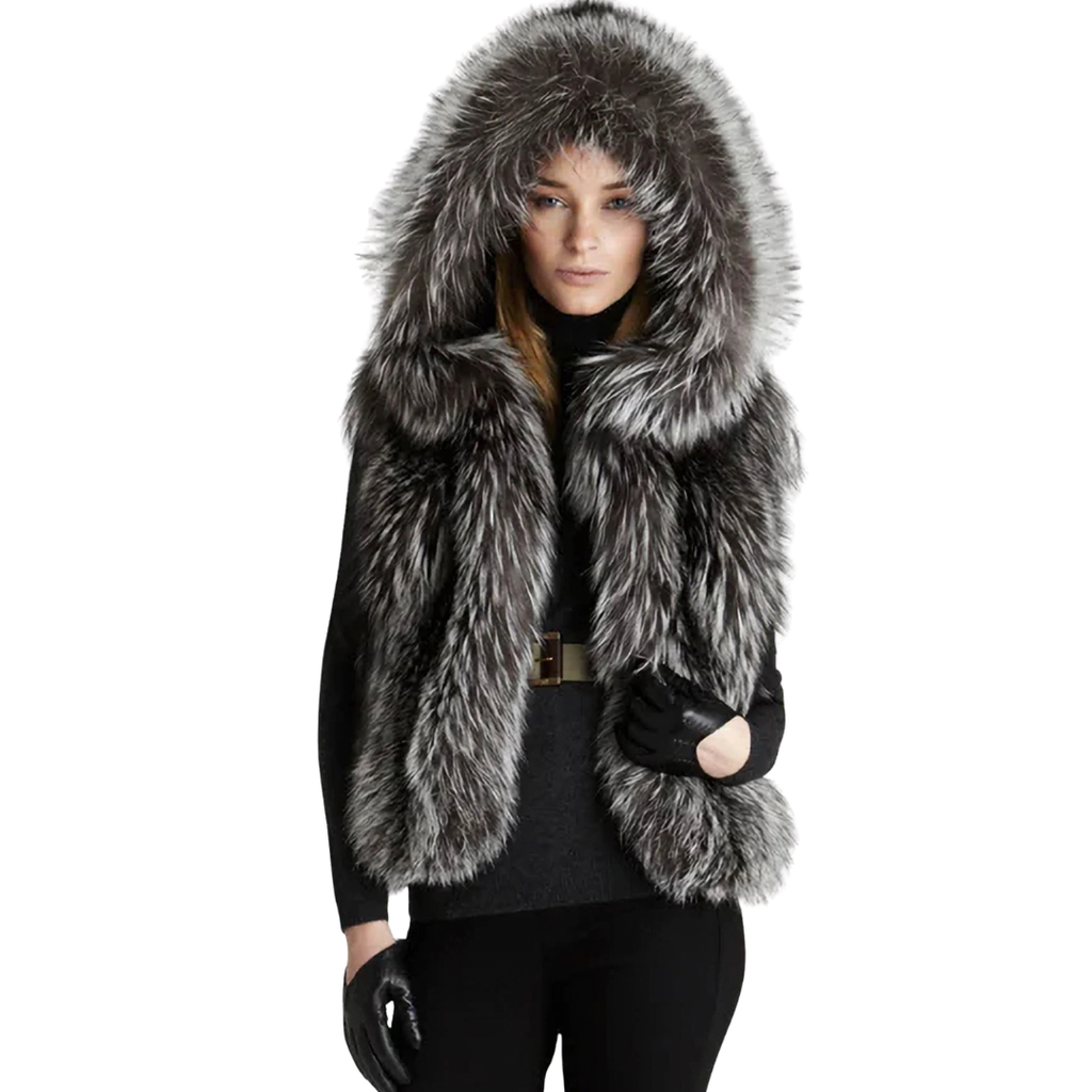 Iris Silver Fox Fur Vest – Luxury Elegant Winter Layer