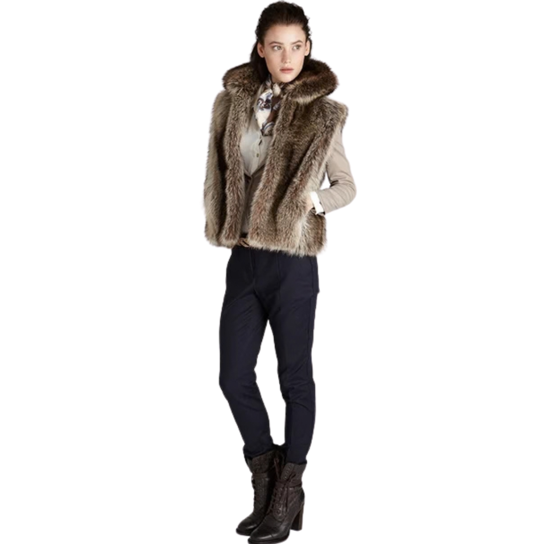 Linden Natural Raccoon Fur Vest – Luxury Winter Layer
