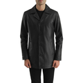 Urban Slate Black Leather Coat for Men