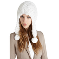 Chullo White Rabbit Fur Hat – Cozy & Stylish Winter Accessory
