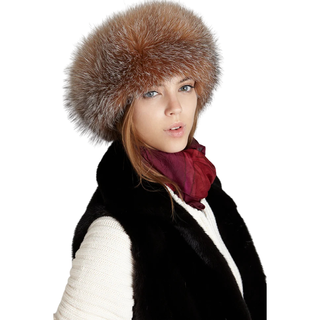 Crystal Fox Fur Headband – Elegant Luxury Winter Hair Accessory