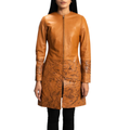 Sandy Tan Dyed Leather Coat – Classic Luxury Outerwear