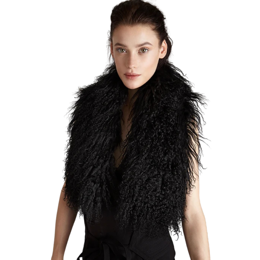 Milani Black Lamb Scarf – Elegant Luxury Winter Accessory